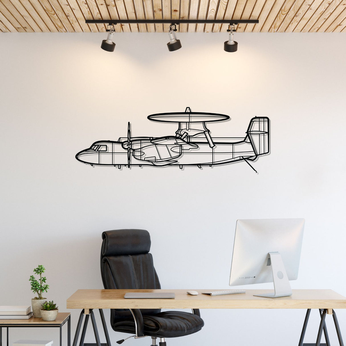 E-2C Hawkeye Silhouette Metal Wall Art