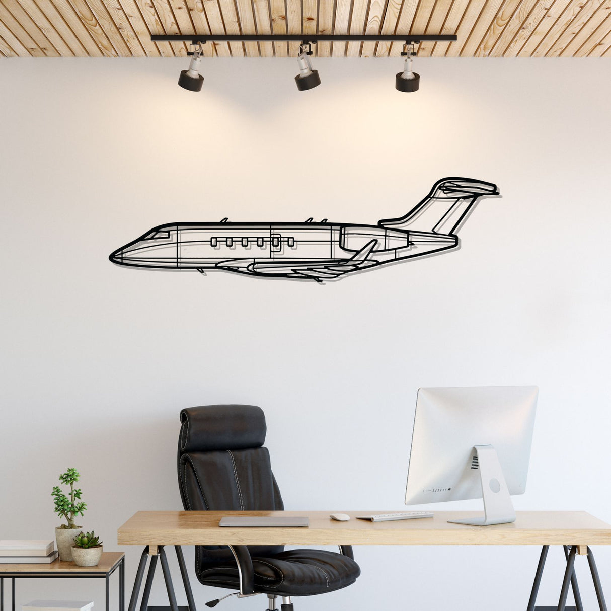 Challenger 350 Silhouette Metal Wall Art