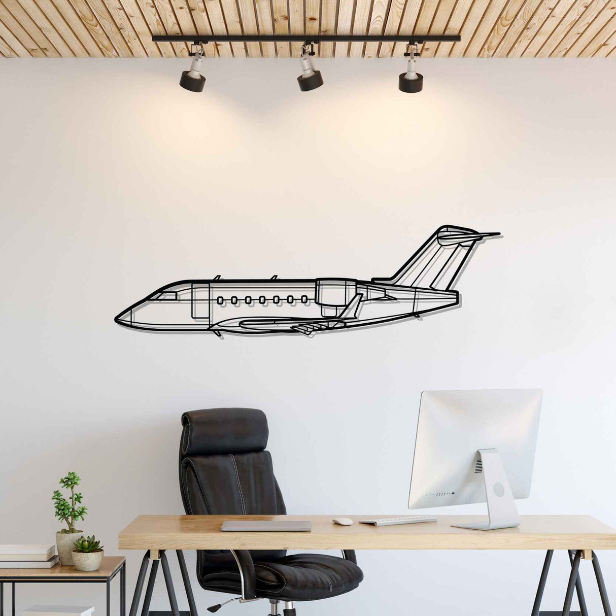 Challenger 604 Silhouette Metal Wall Art