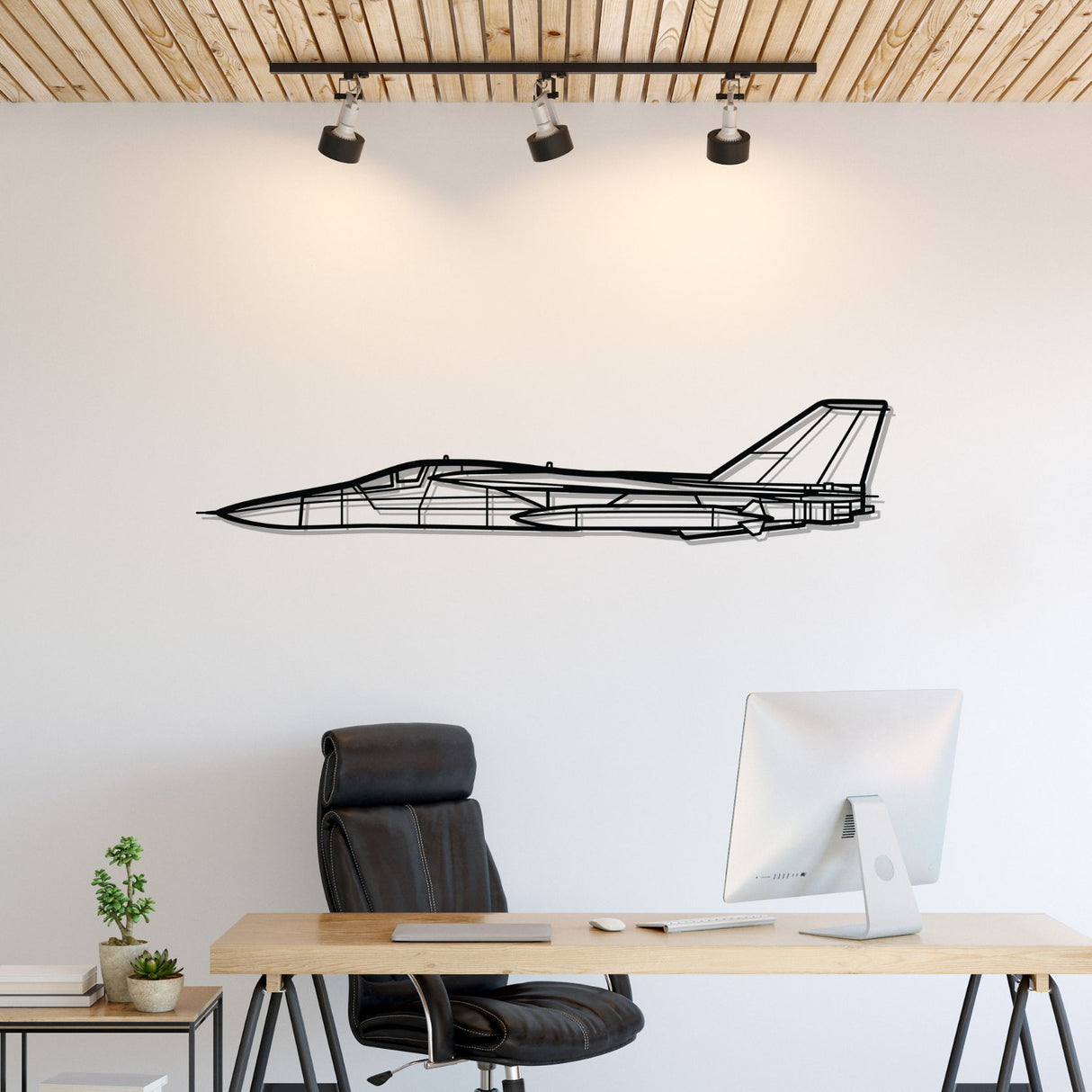 F-111 Aardvark Silhouette Metal Wall Art