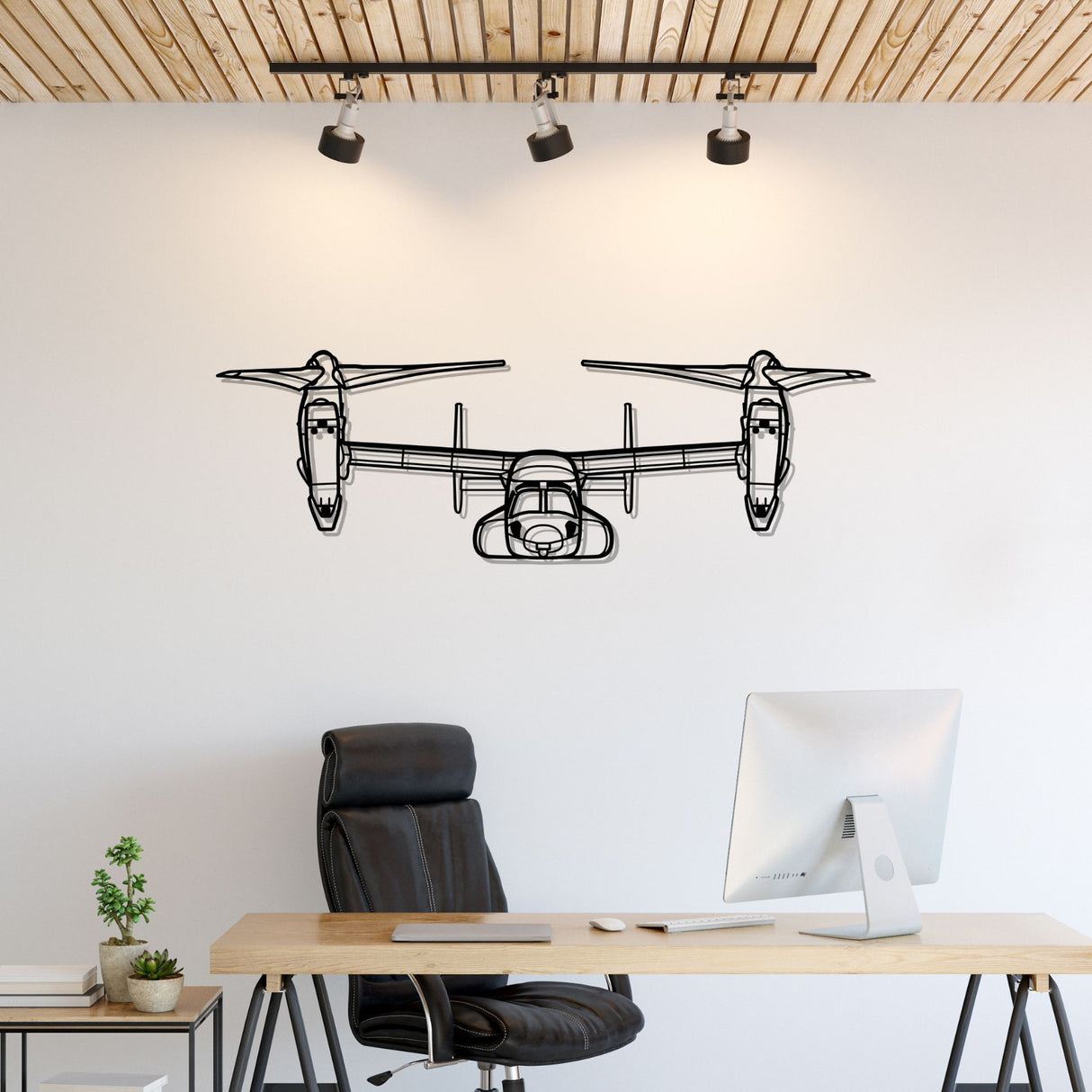 MV-22 Osprey Front Silhouette Metal Wall Art