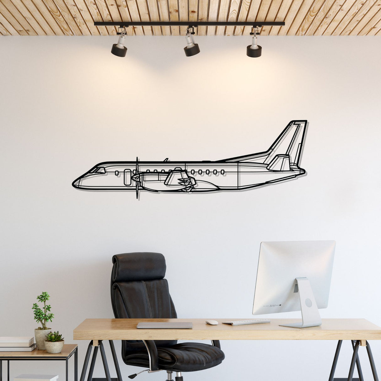 340B Plus Silhouette Metal Wall Art