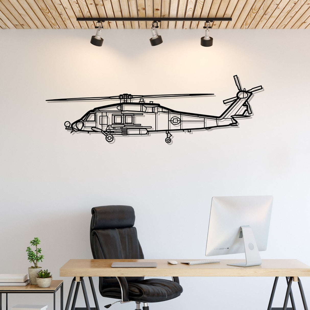 HH60-H Sea Hawk Silhouette Metal Wall Art