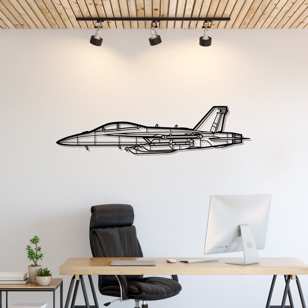 EA-18 Growler Silhouette Metal Wall Art