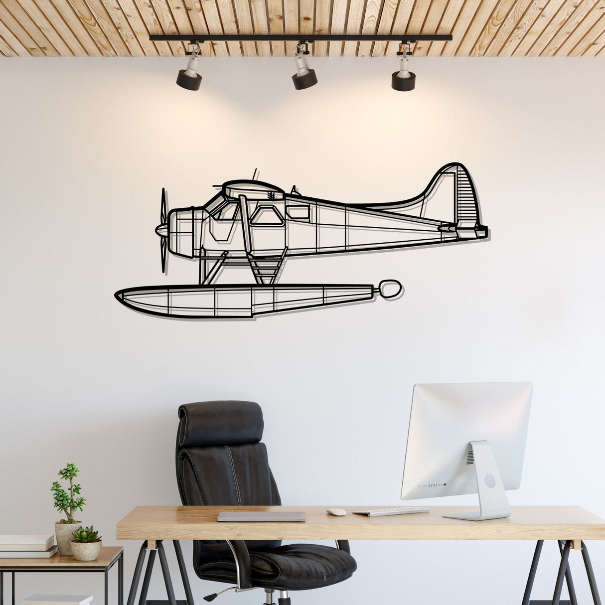DHC-2 MK I Silhouette Metal Wall Art