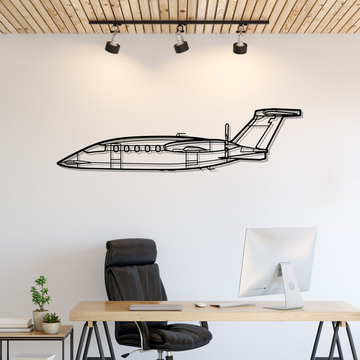 P-180 Avanti Silhouette Metal Wall Art