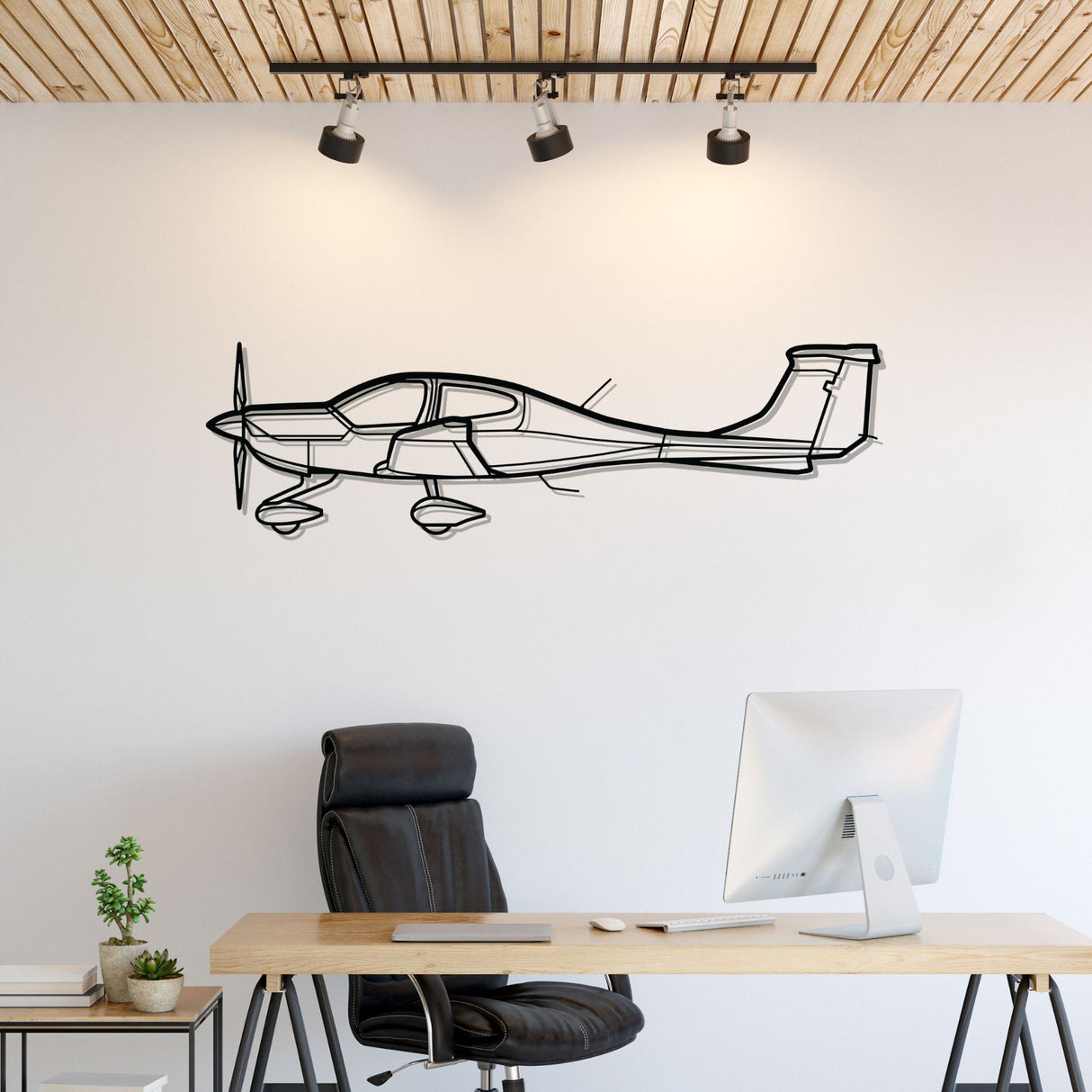 DA40 Silhouette Metal Wall Art