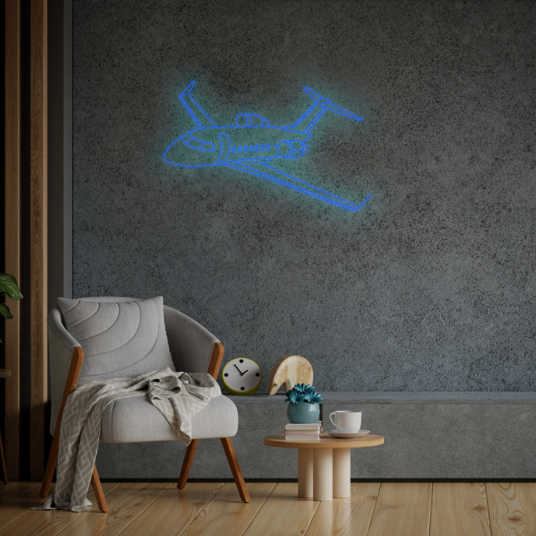 Challenger 350 2021 Angle Neon Silhouette