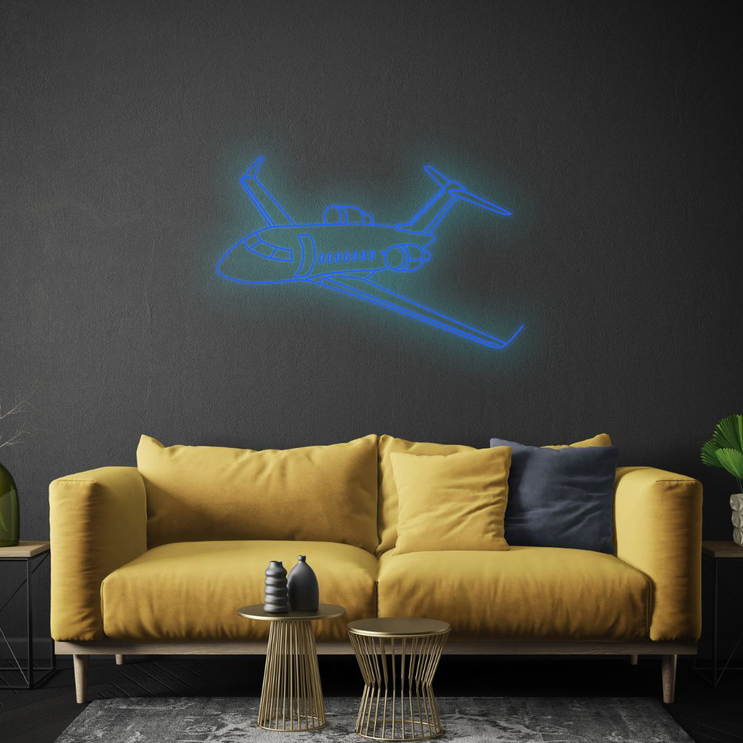 Challenger 350 2021 Angle Neon Silhouette