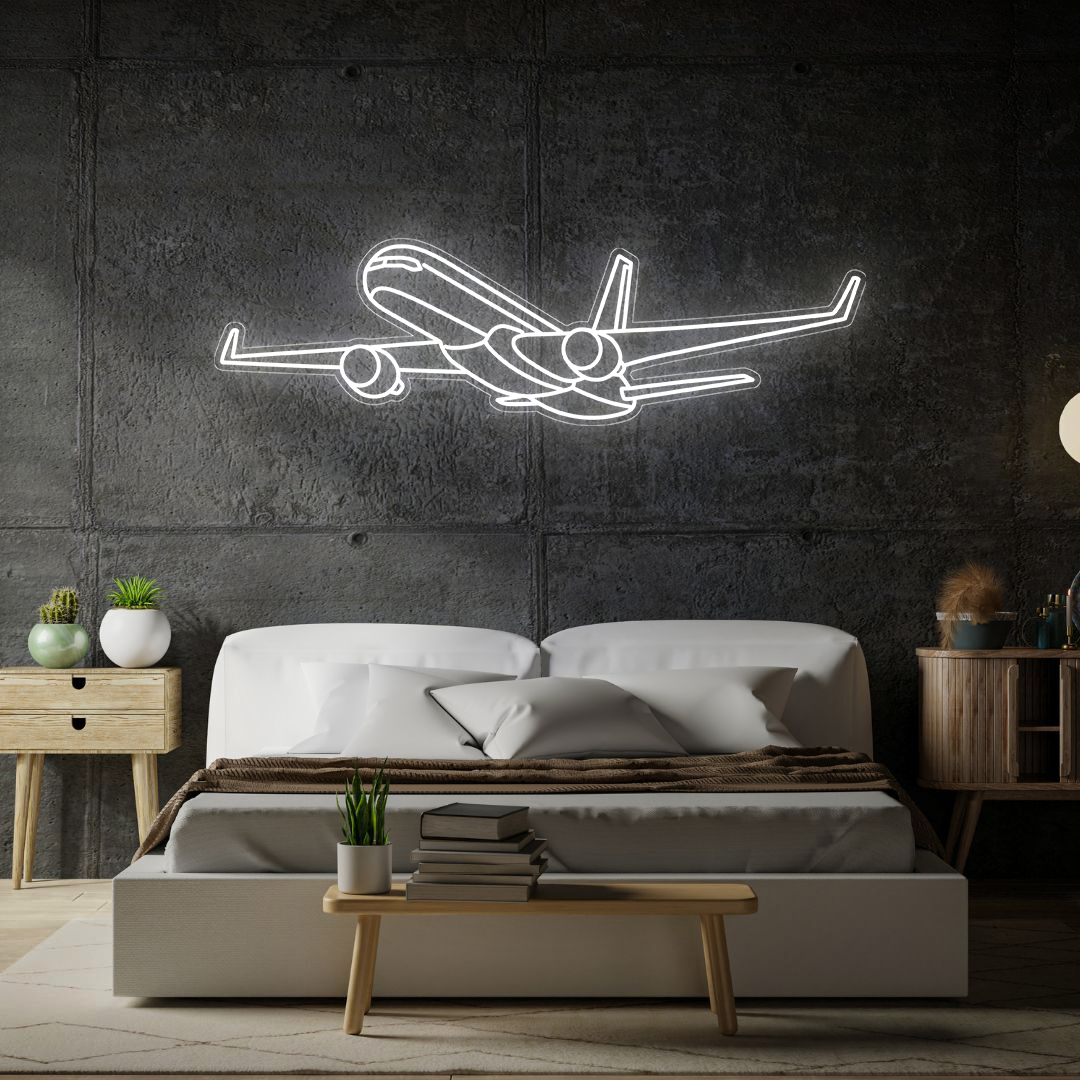 757-200 Angle Neon Silhouette