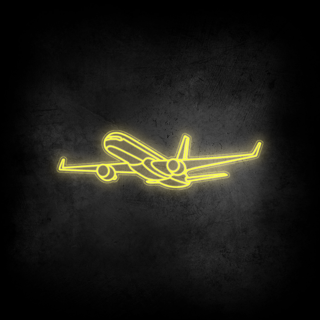757-200 Angle Neon Silhouette