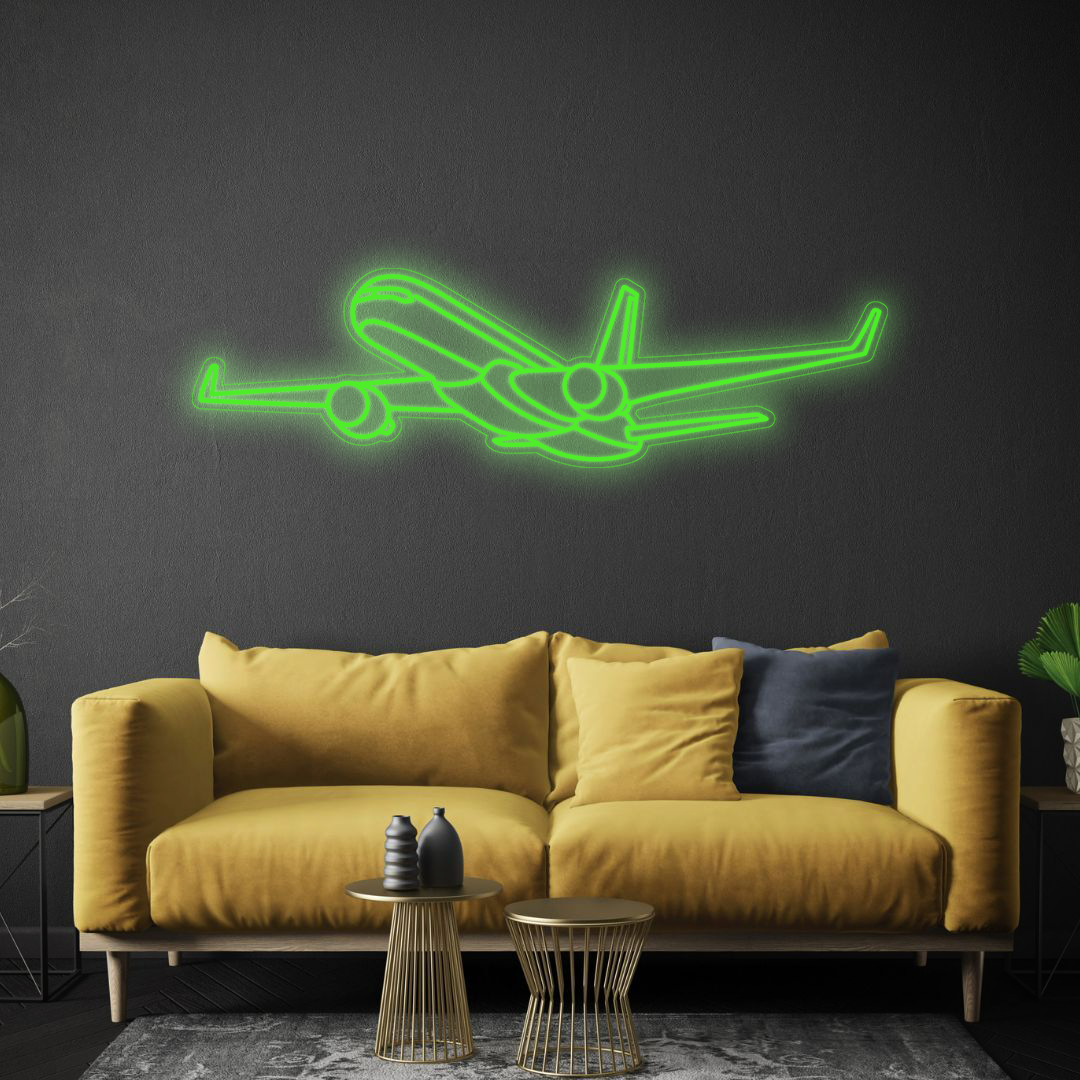 757-200 Angle Neon Silhouette