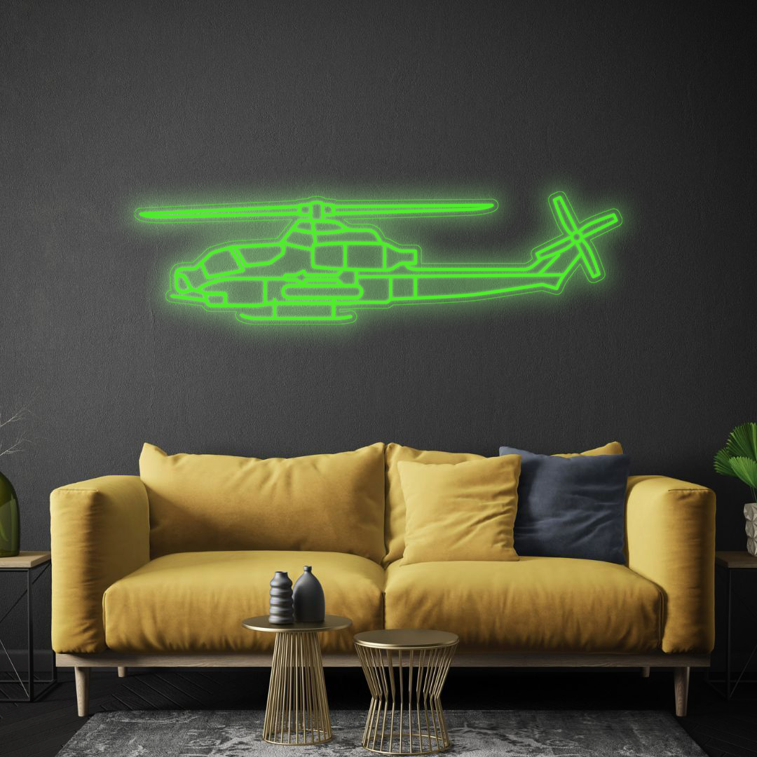 AH-1Z Viper Neon Silhouette