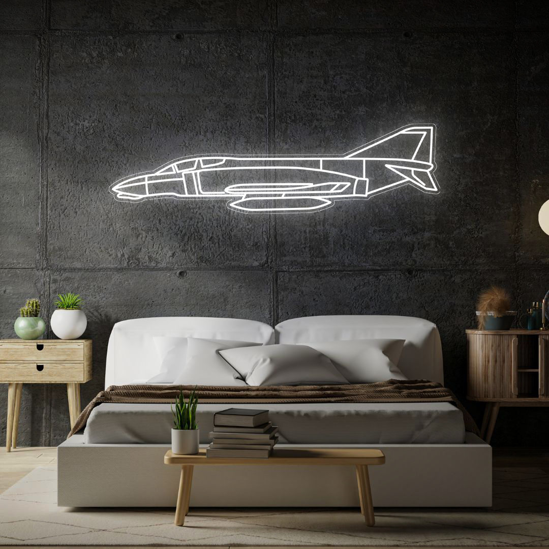 F-4B Phantom 2 Navy Neon Silhouette