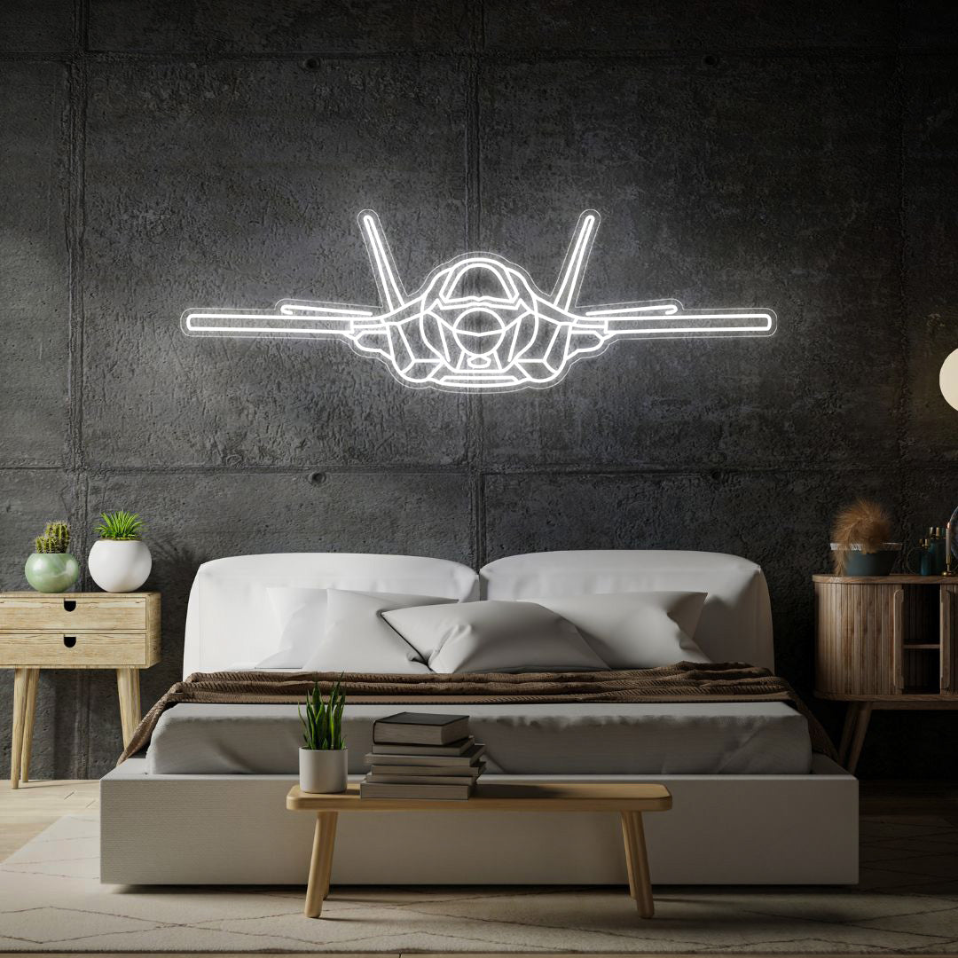 F-35B Lightning ll Front Neon Silhouette