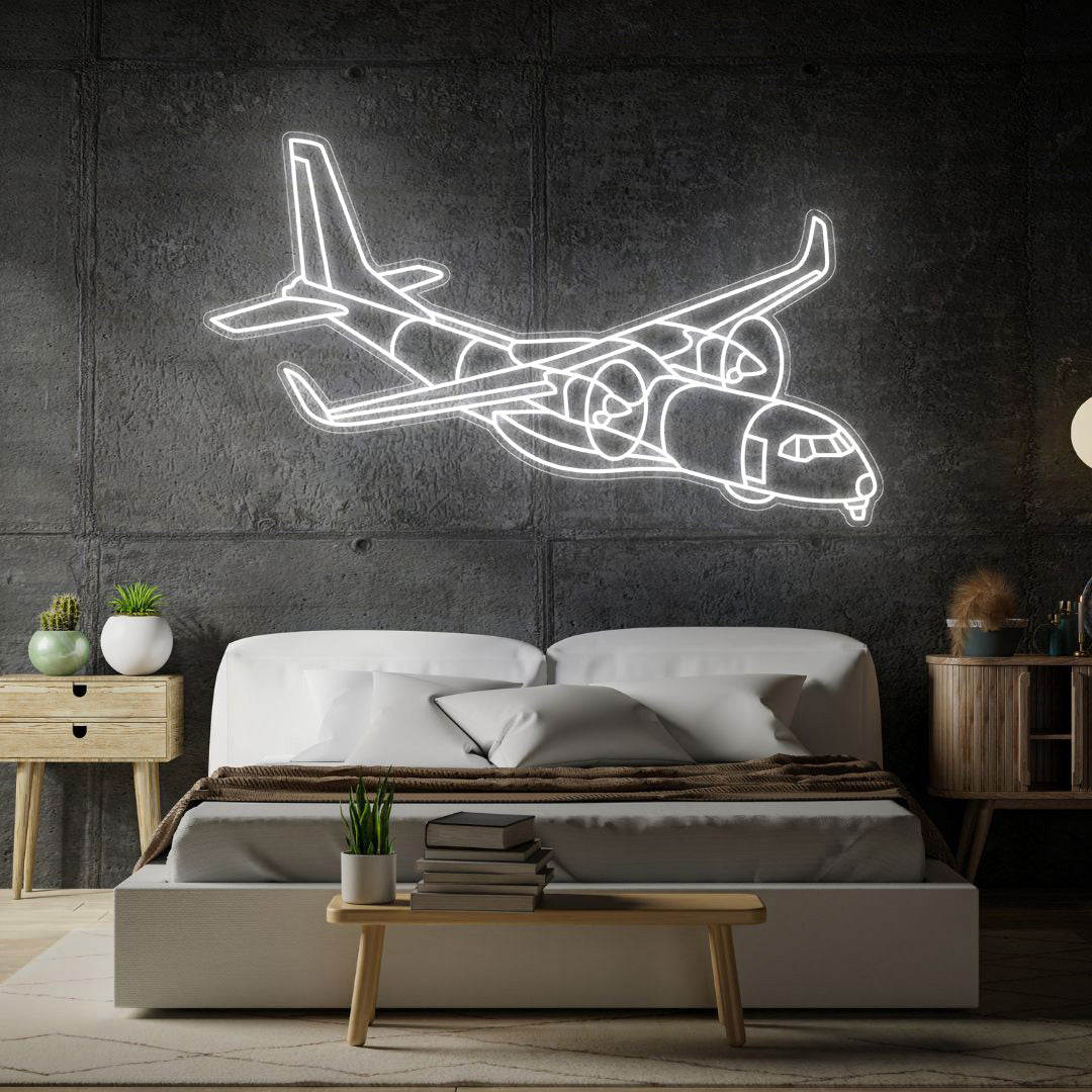 C-295W Angle Neon Silhouette