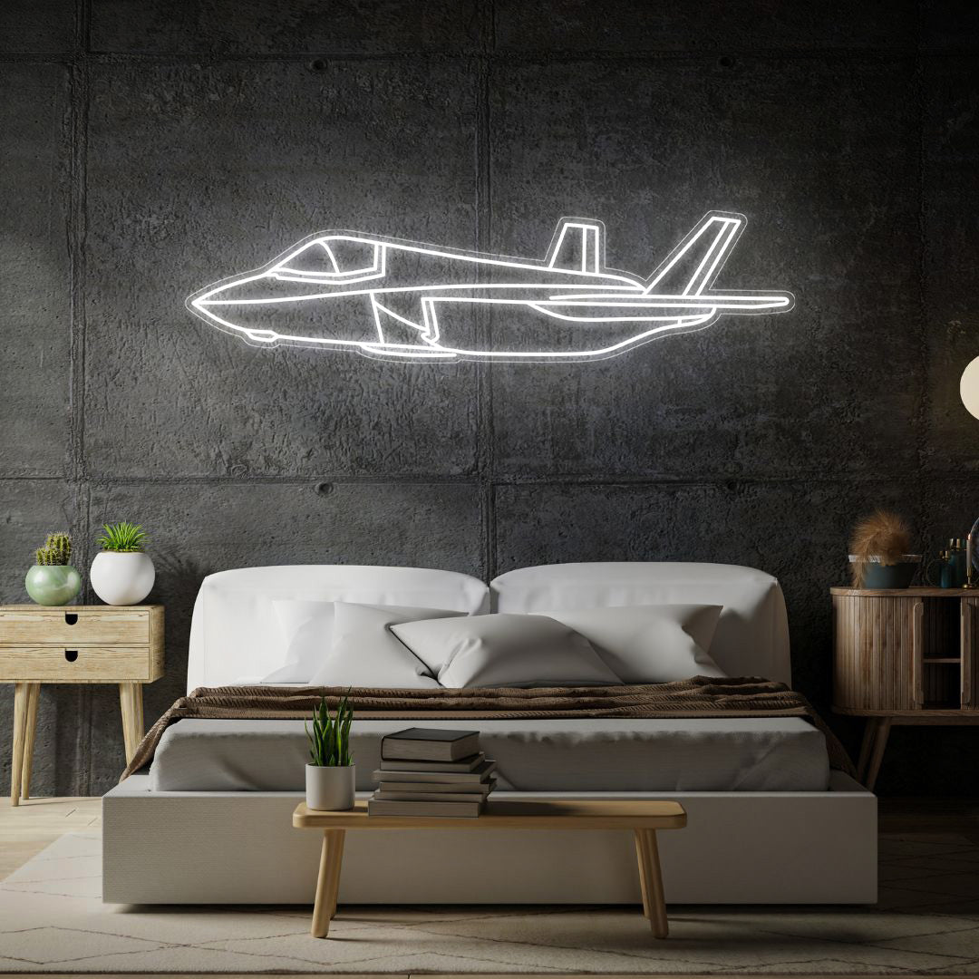 F35B Lightning II Angle Neon Silhouette