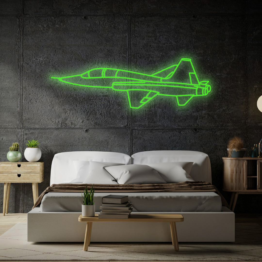 T-38 Talon Angle Neon Silhouette