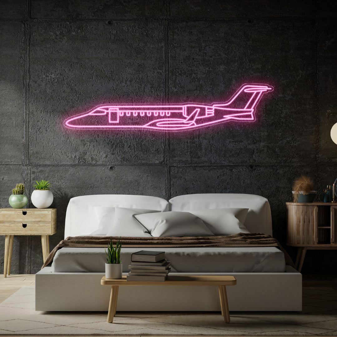 Learjet 45 1999 Neon Silhouette