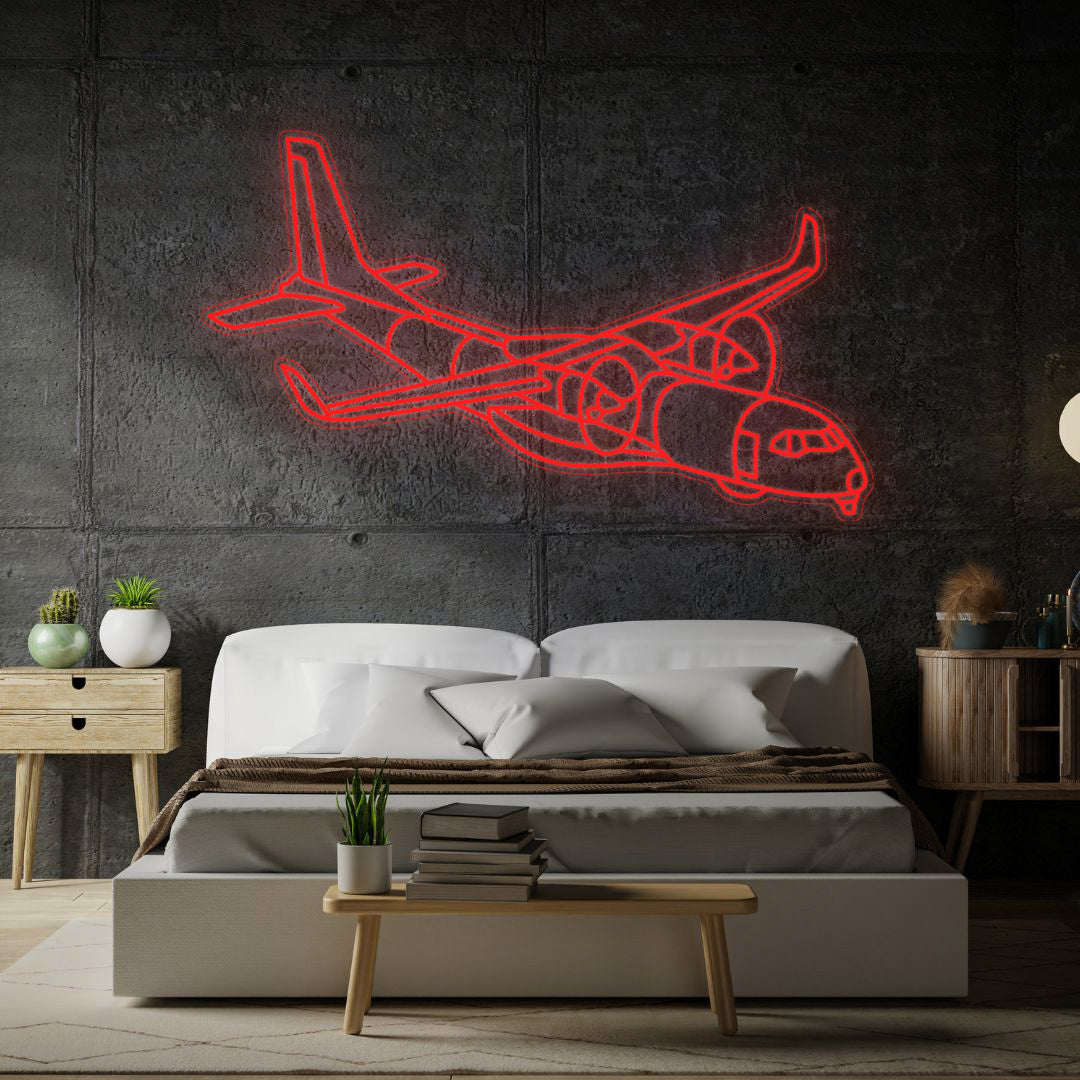 C-295W Angle Neon Silhouette