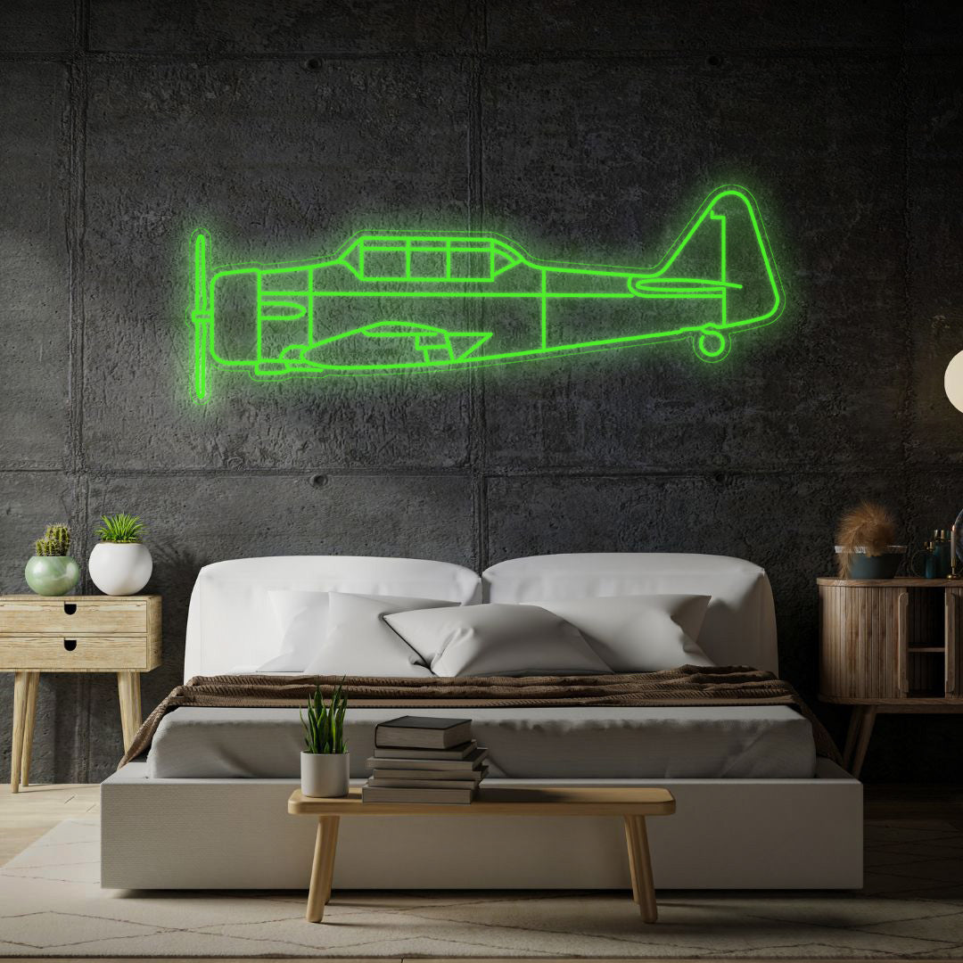 T-6D Texan Neon Silhouette