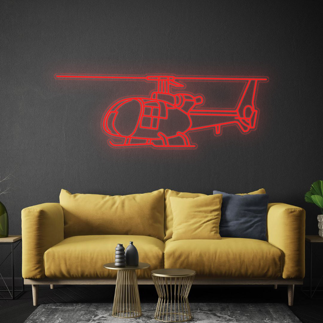 SA342M1 Gazelle Neon Silhouette