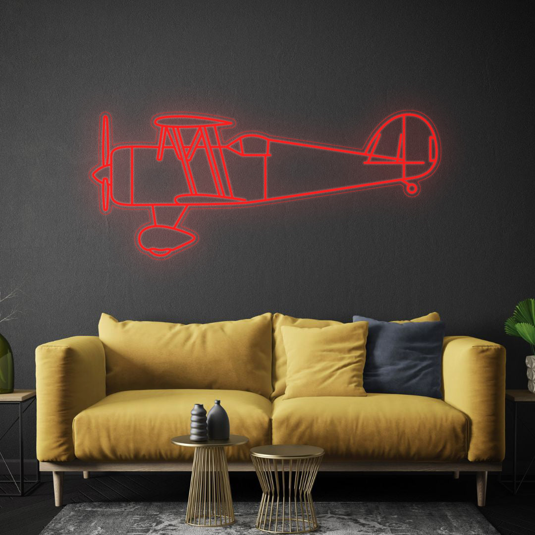 Taperwing 1929 Neon Silhouette