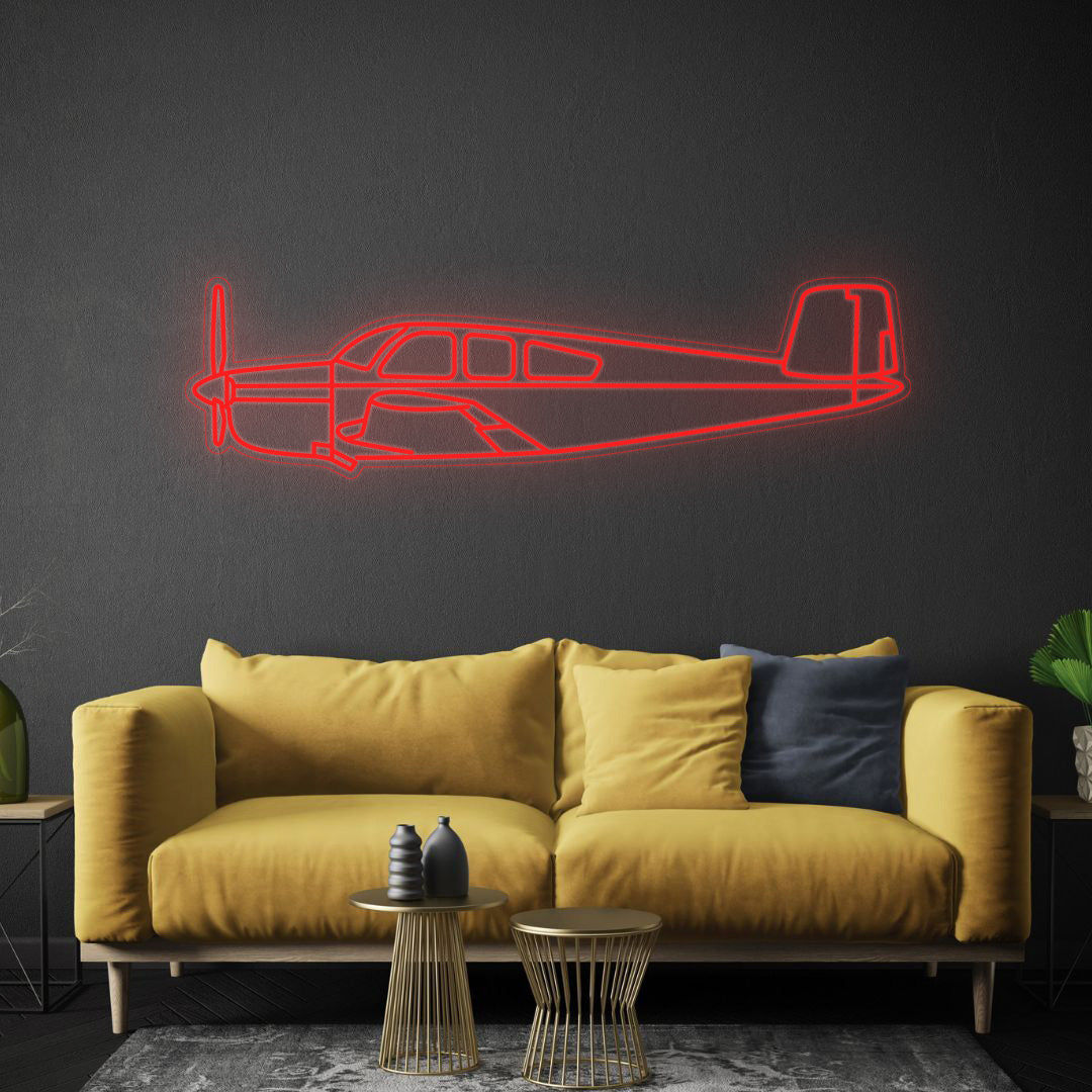 Bonanza V35 1959 Neon Silhouette