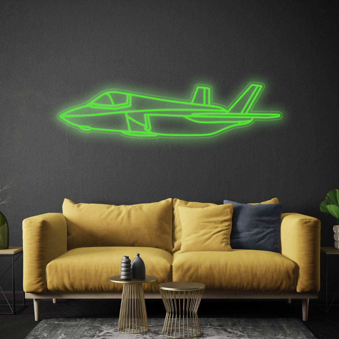 F35B Lightning II Angle Neon Silhouette