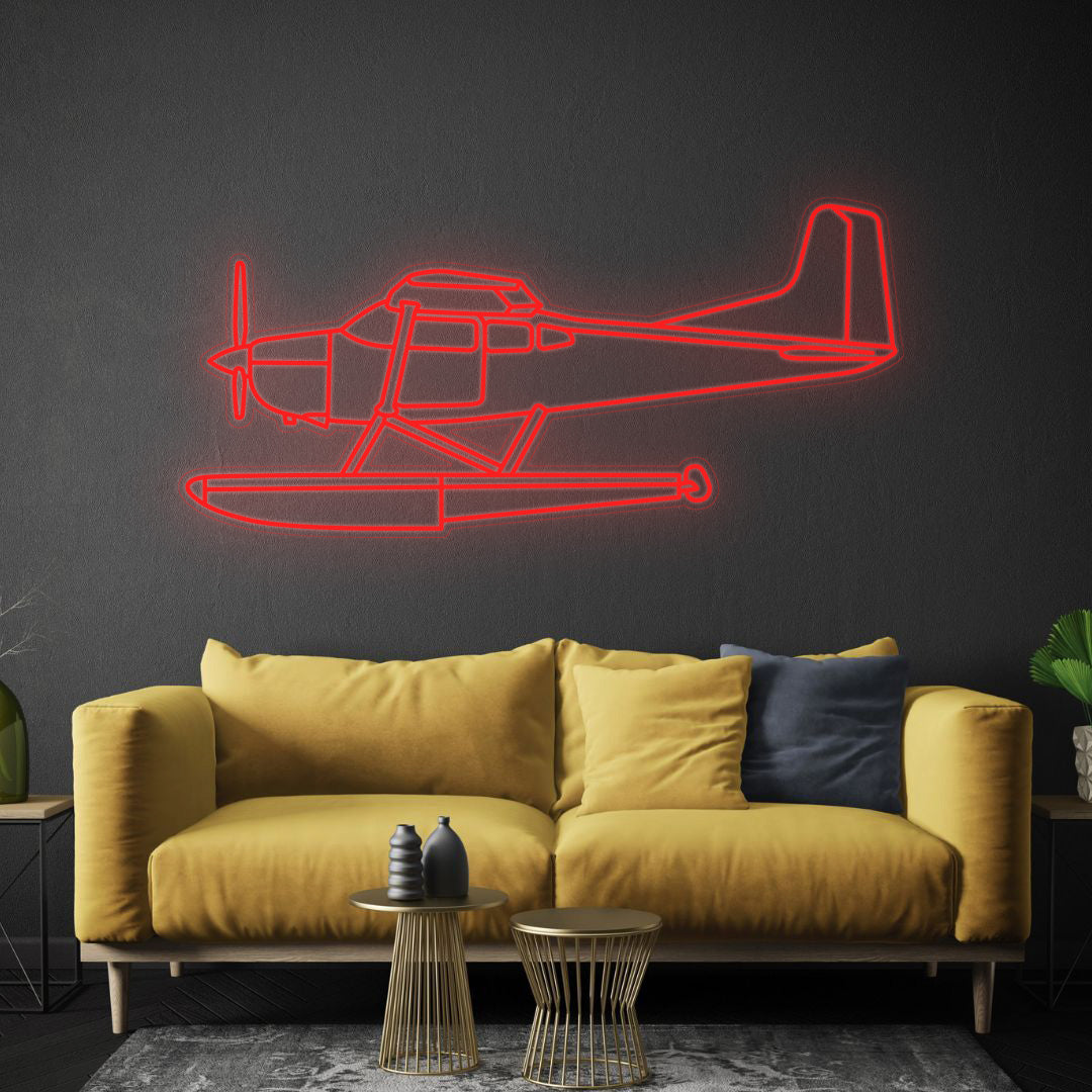 185F floatplane Neon Silhouette
