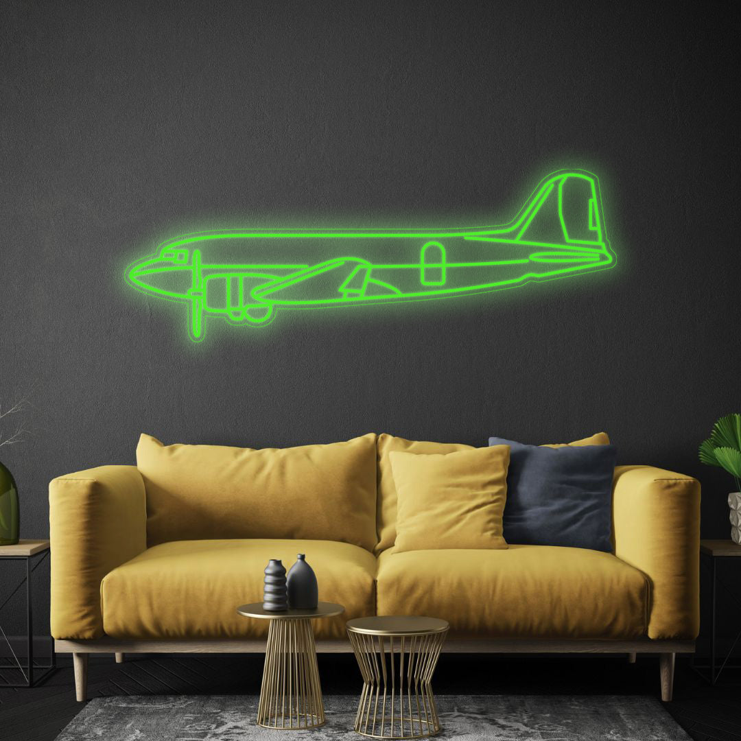 DC-3C 1943 Neon Silhouette