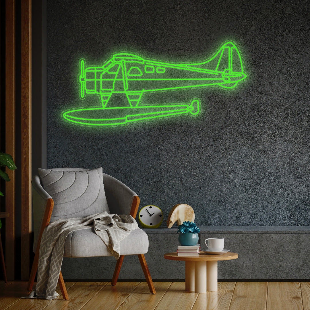 Beaver Float Neon Silhouette