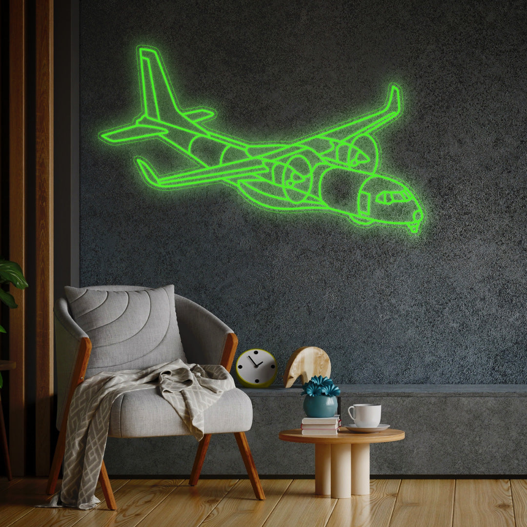 C-295W Angle Neon Silhouette