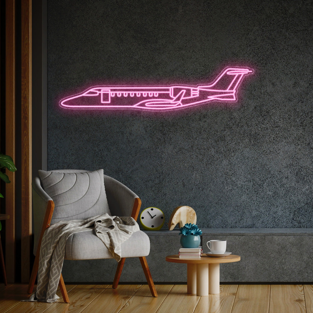 Learjet 45 1999 Neon Silhouette