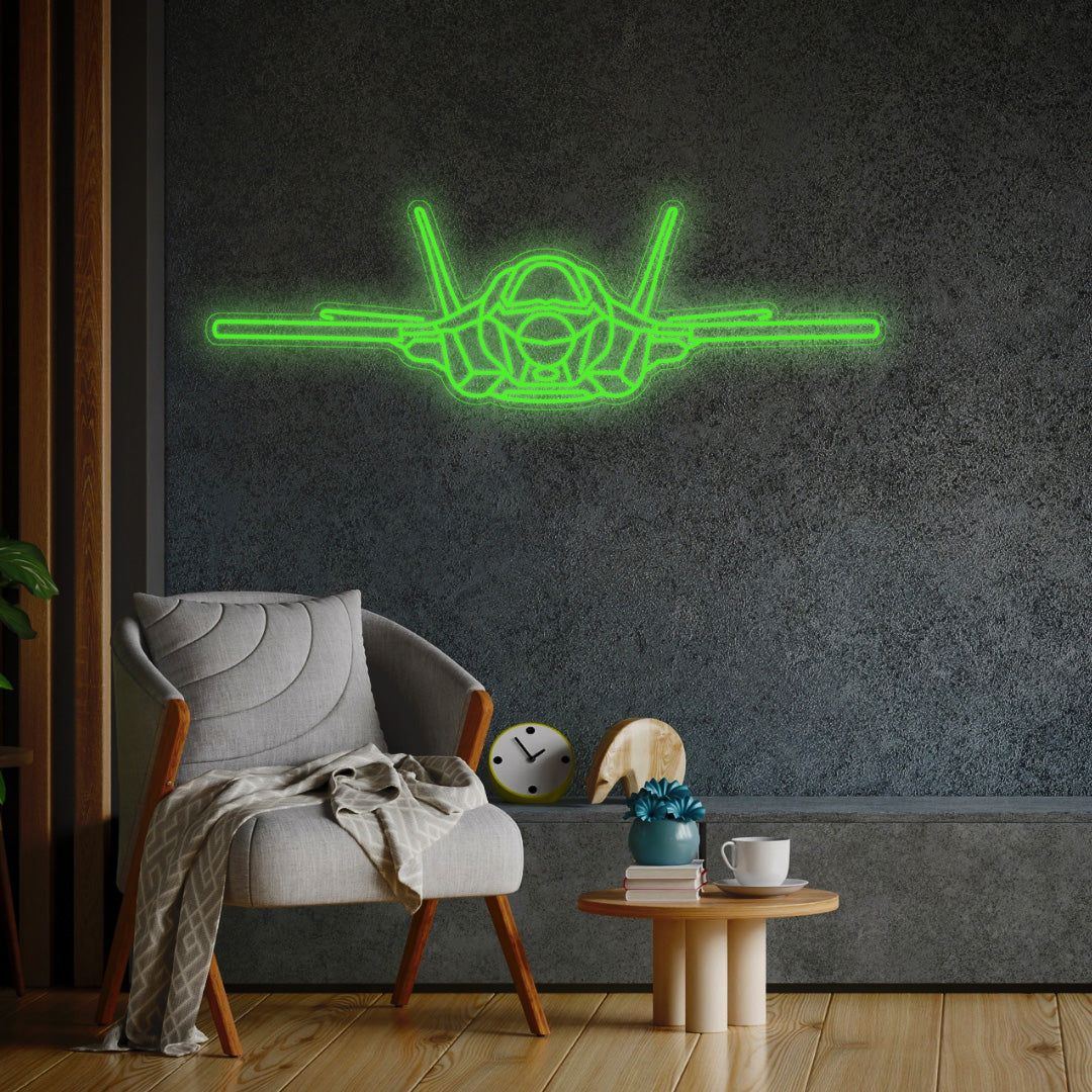 F-35B Lightning ll Front Neon Silhouette