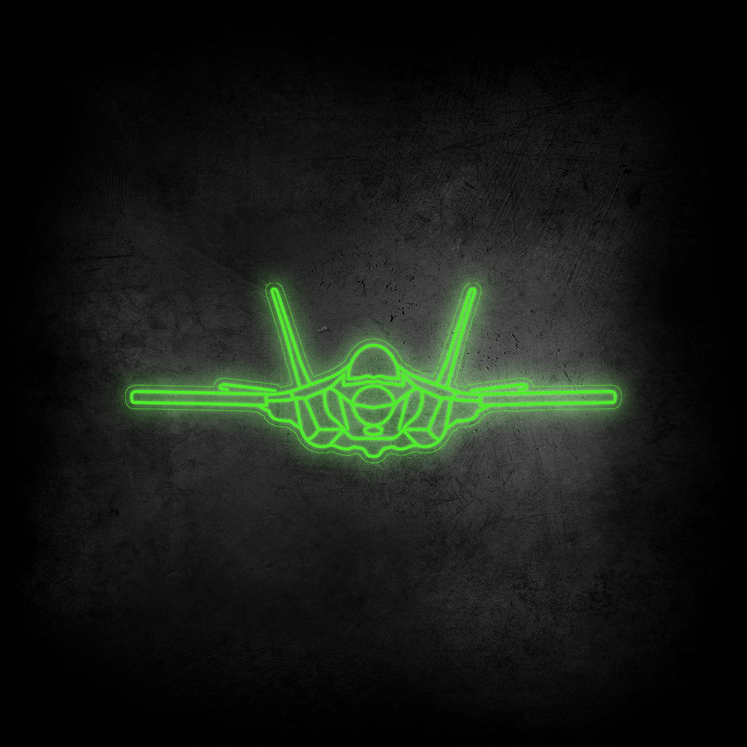 F-35A Lightning ll Front Neon Silhouette