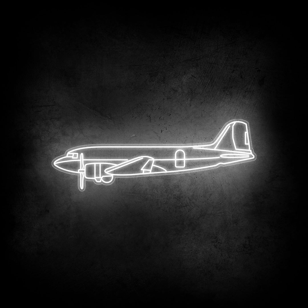 DC-3C 1943 Neon Silhouette