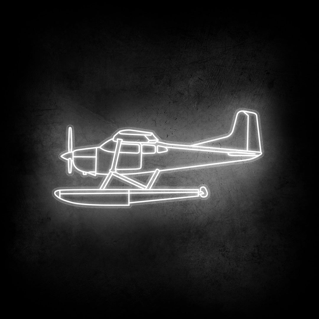 185F floatplane Neon Silhouette