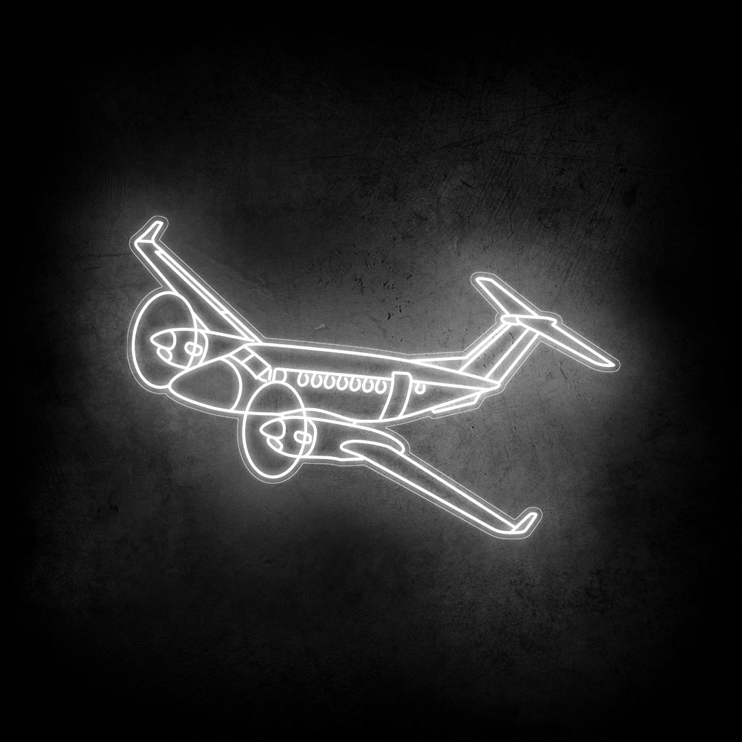 King Air 350 Angle Neon Silhouette
