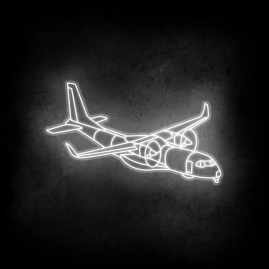 C-295W Angle Neon Silhouette