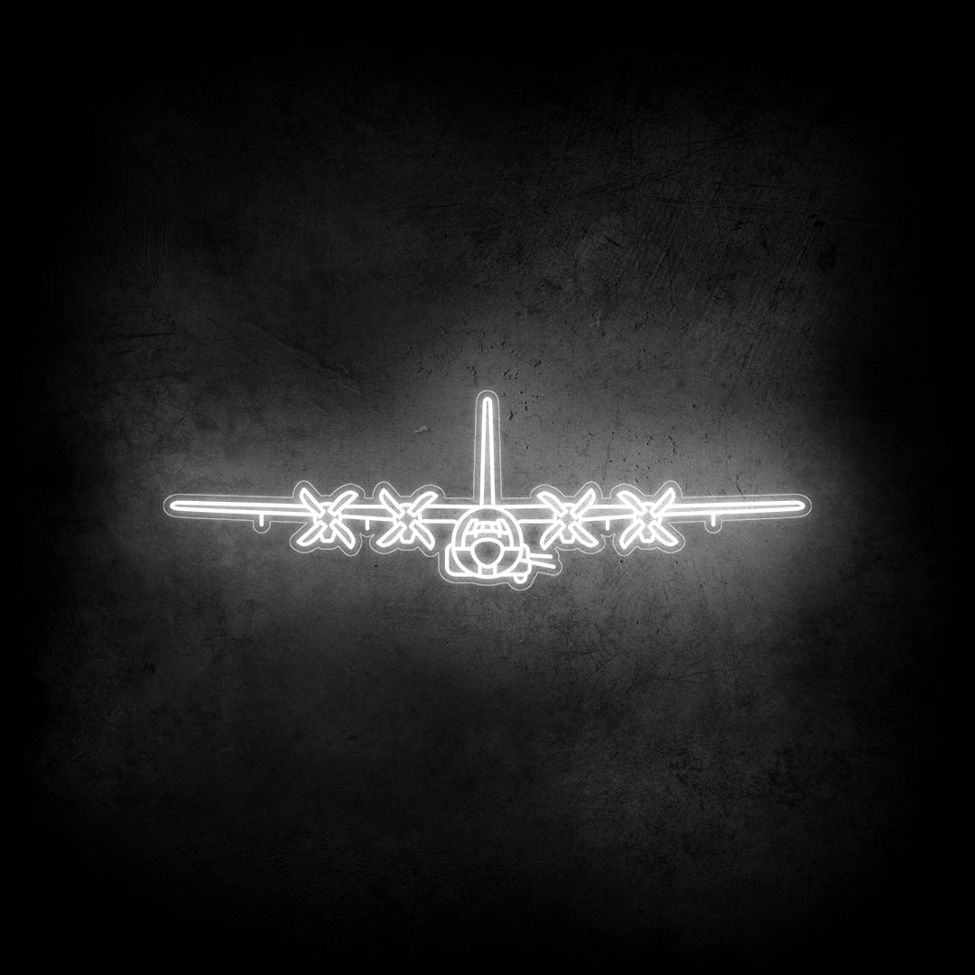 AC-130U Front Neon Silhouette
