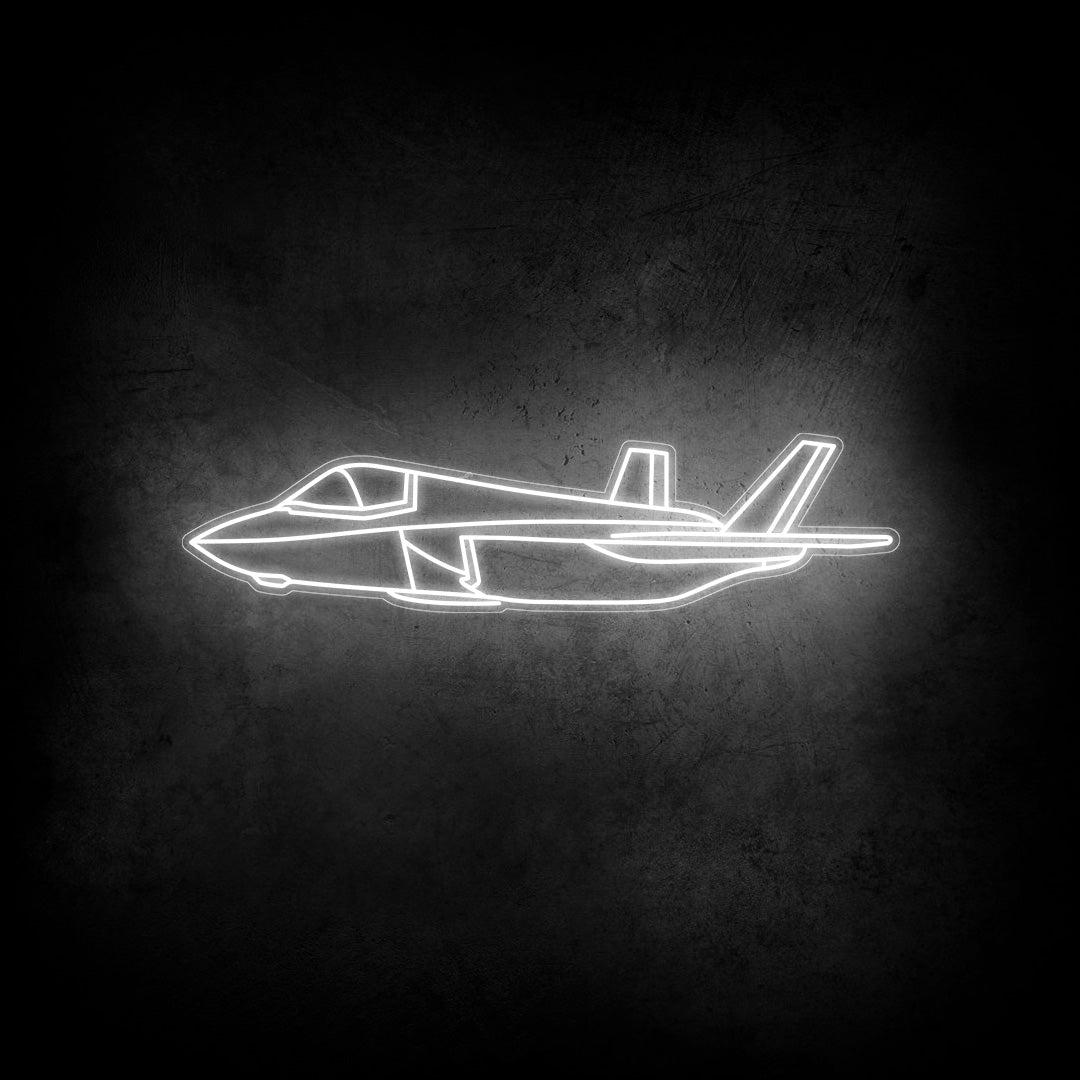 F35B Lightning II Angle Neon Silhouette