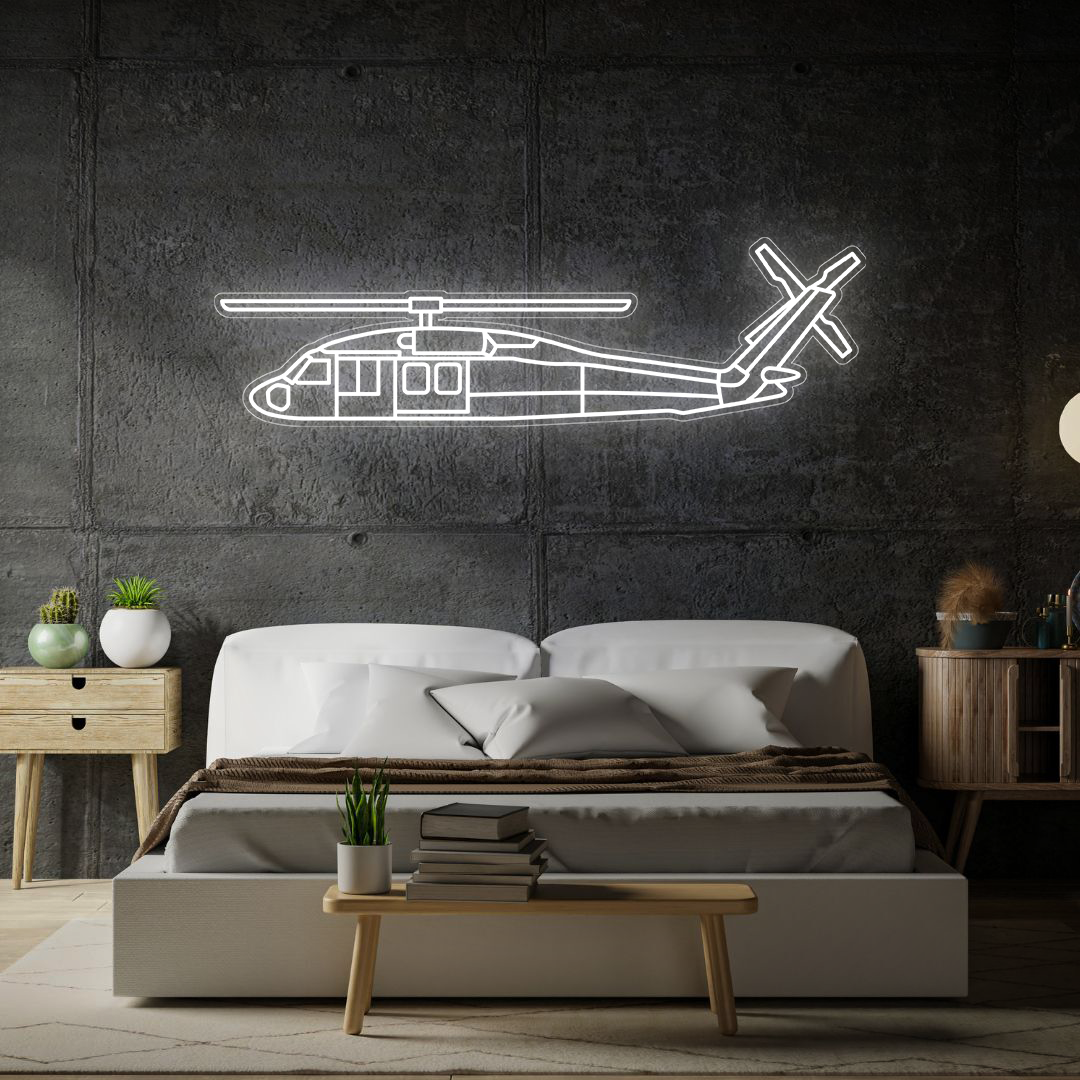 UH-60 Black Hawk Neon Silhouette