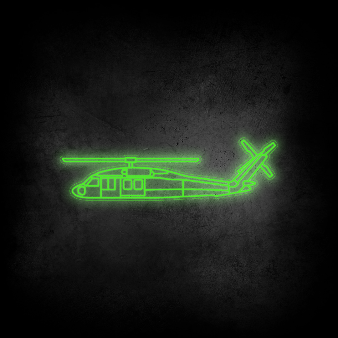 UH-60 Black Hawk Neon Silhouette