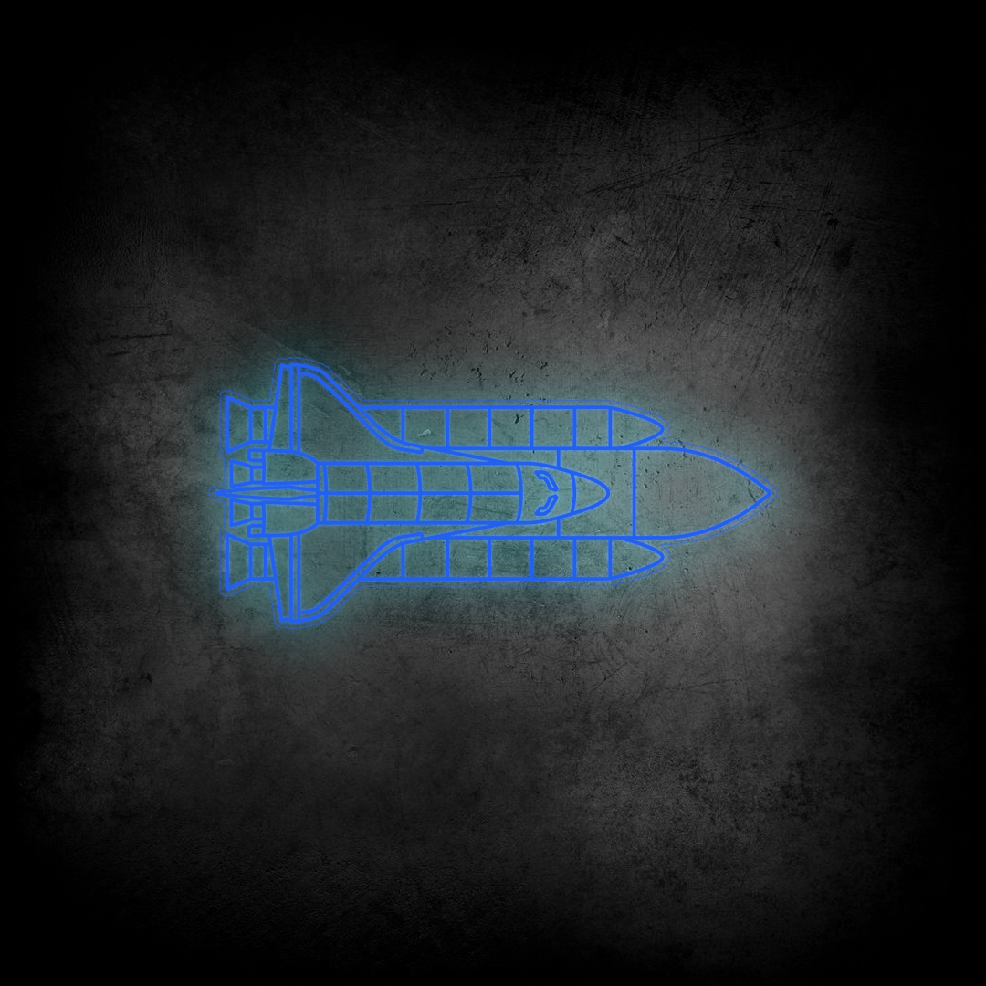 Space Shuttle System Neon Silhouette
