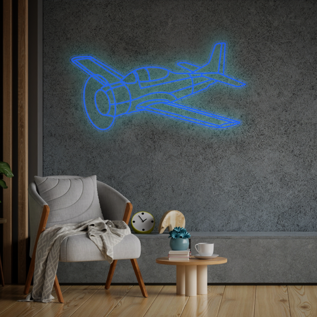 T-28 Trojan Angle Neon Silhouette