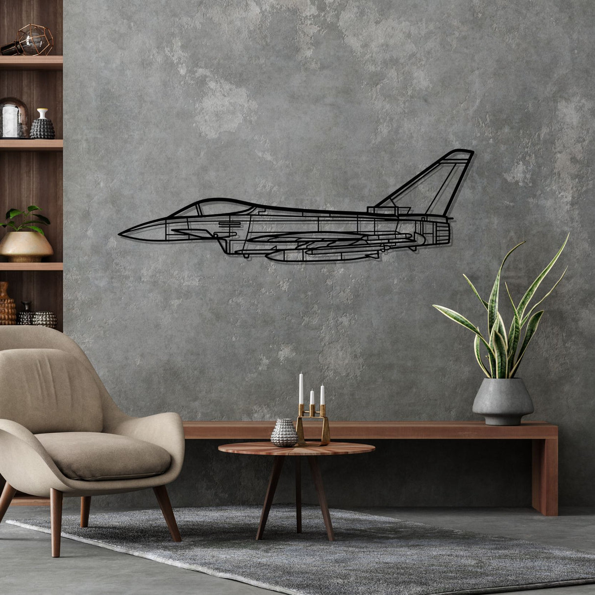 Eurofighter Typhoon Silhouette Metal Wall Art