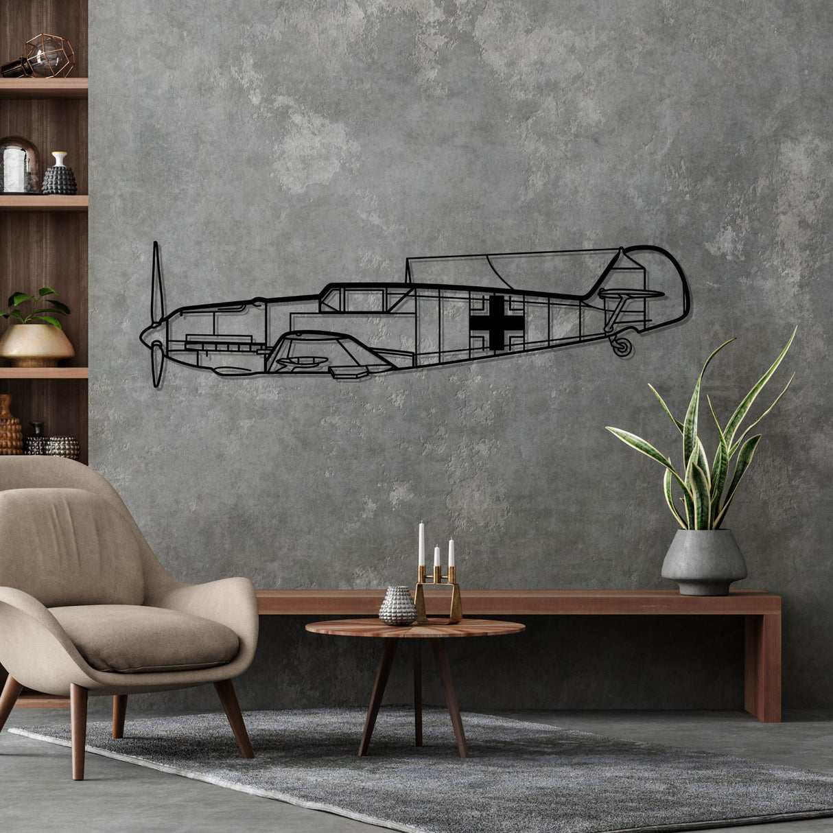 BF109 Silhouette Metal Wall Art