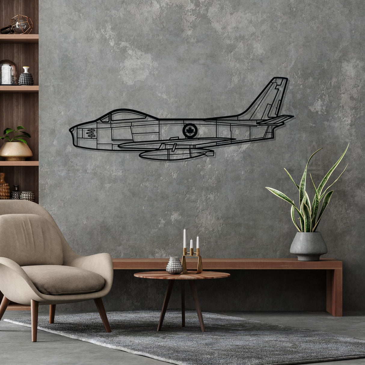 F86 Sabre Canada Silhouette Metal Wall Art