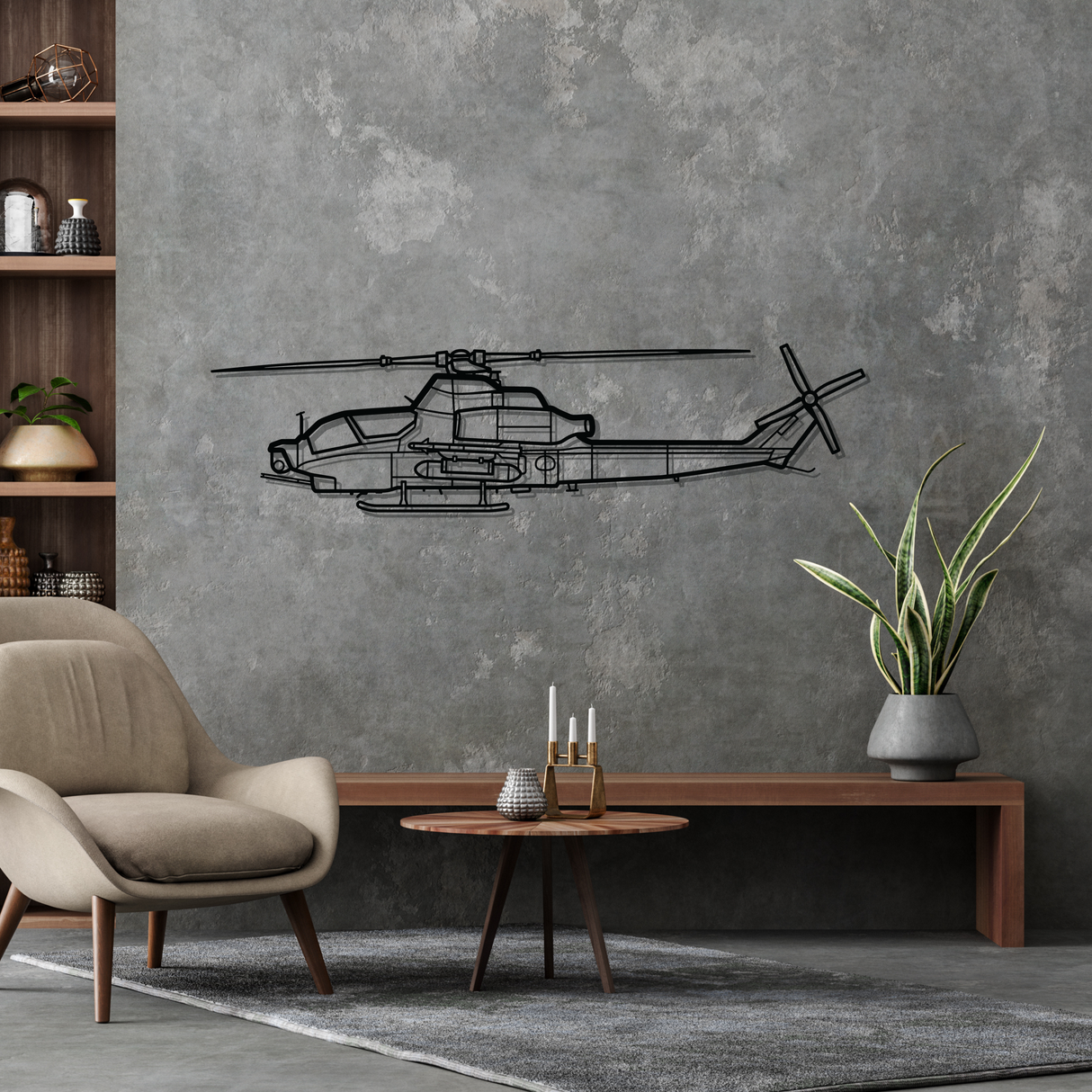 AH-1Z Viper Silhouette Metal Wall Art